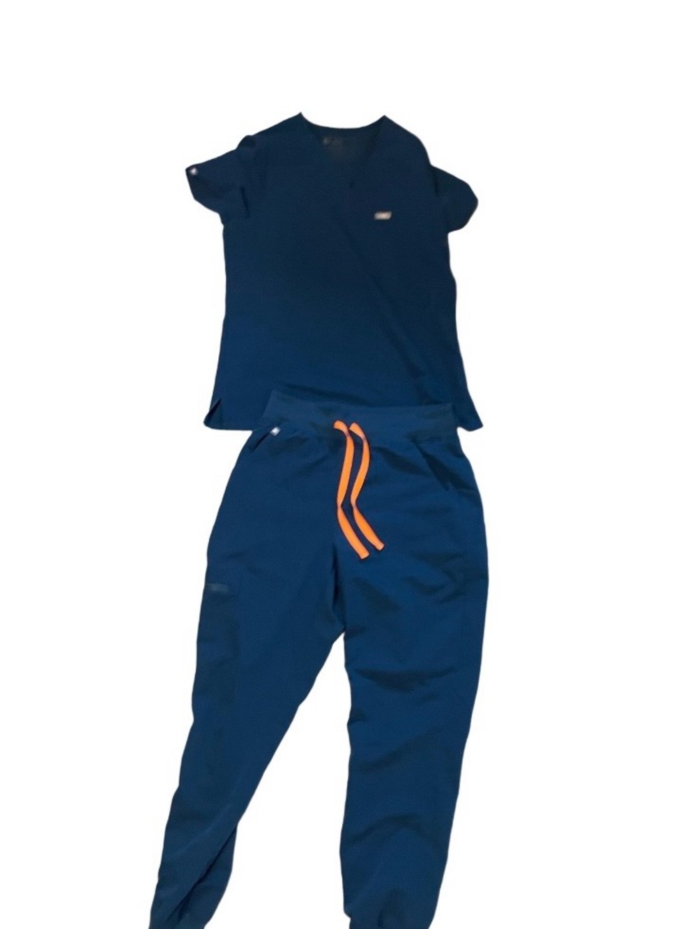 Figs Navy Scrub Set with Teal Undertones